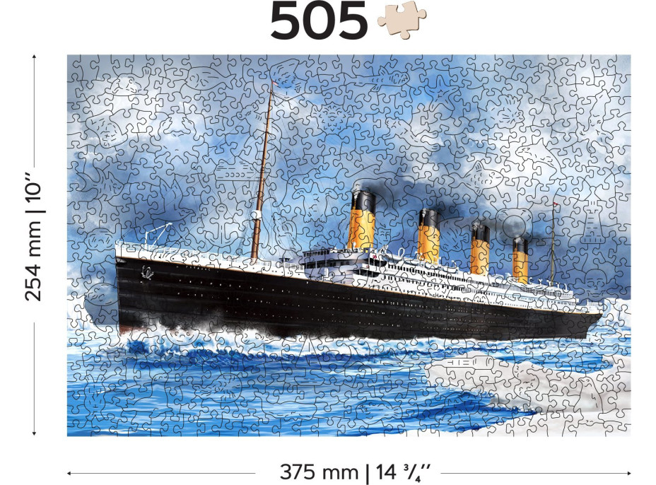 WOODEN CITY Dřevěné puzzle Titanic 2v1, 505 dílků EKO