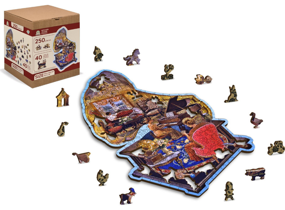 WOODEN CITY Dřevěné puzzle Útulný gramofon 250 dílků EKO