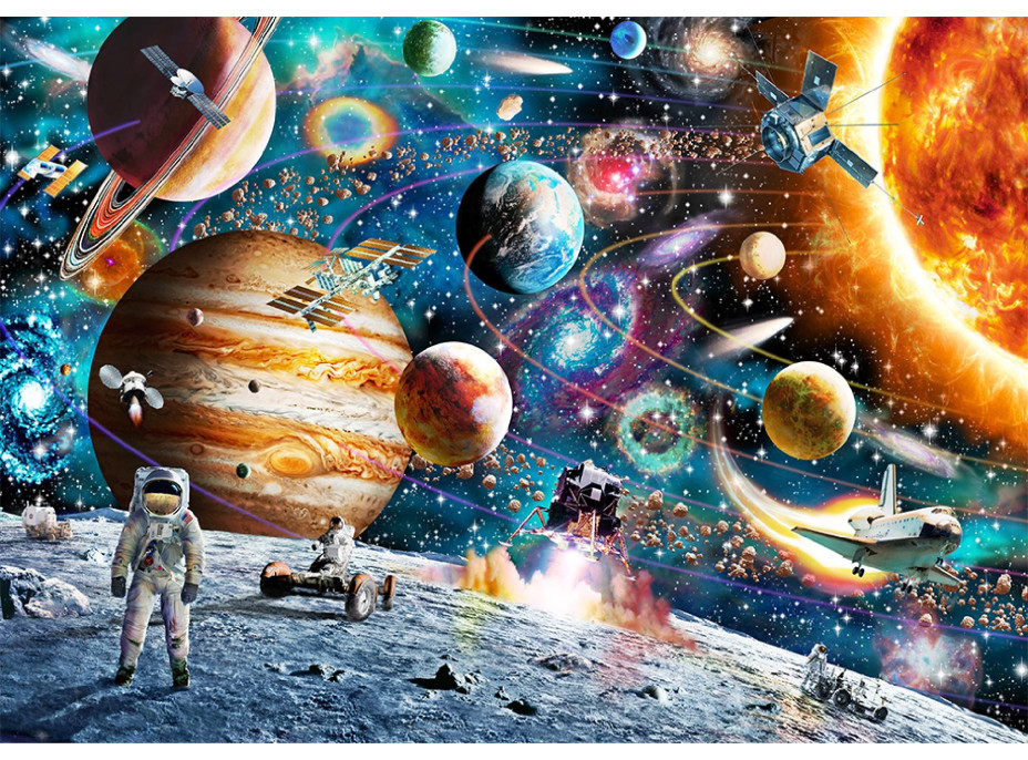 WOODEN CITY Dřevěné puzzle Vesmírná Odyssea 2v1, 2000 dílků EKO