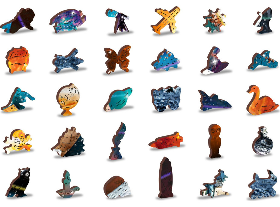 WOODEN CITY Dřevěné puzzle Vesmírná Odyssea 2v1, 2000 dílků EKO