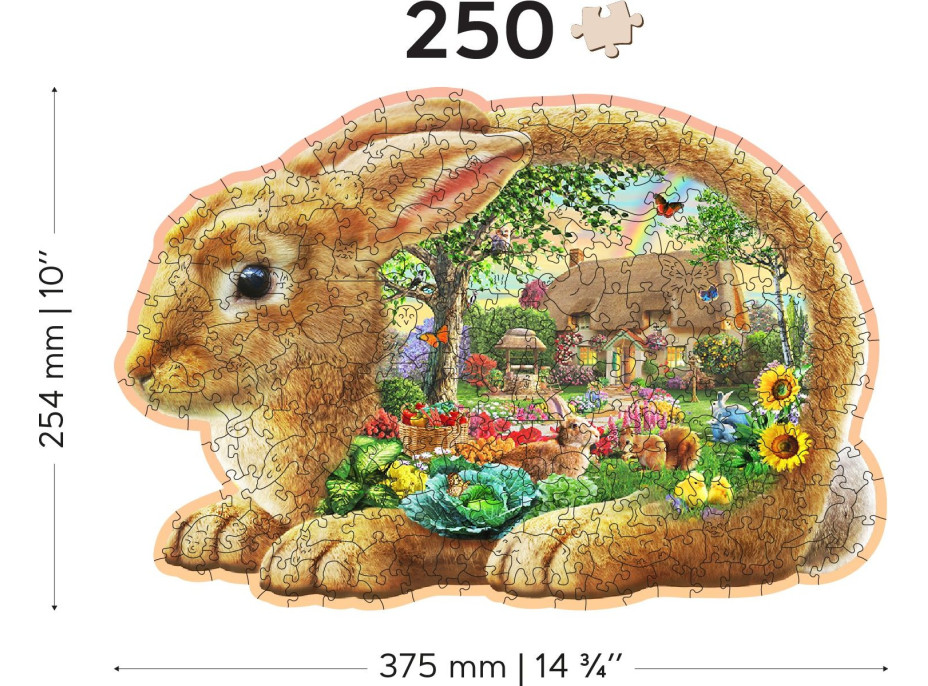 WOODEN CITY Dřevěné puzzle Králíček 250 dílků EKO