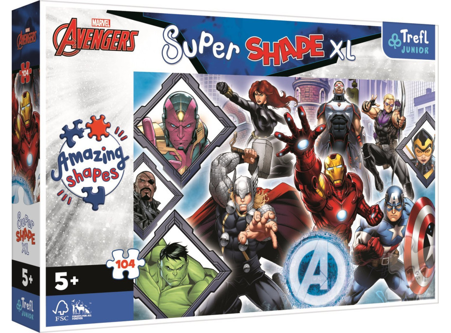 TREFL Puzzle Super Shape XL Avengers 104 dílků