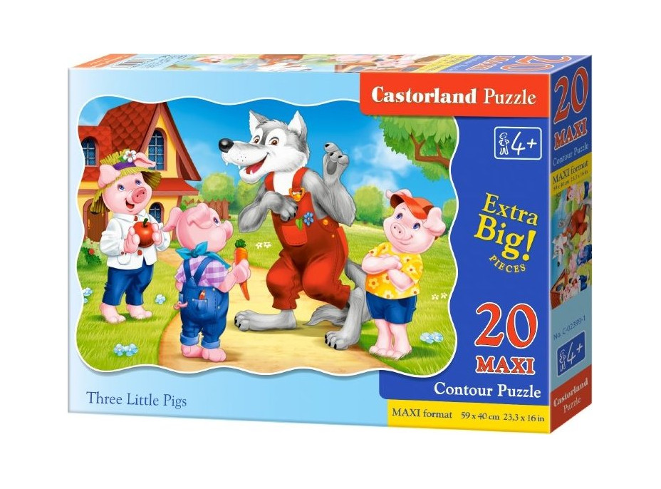 CASTORLAND Puzzle Tři malá prasátka MAXI 20 dílků