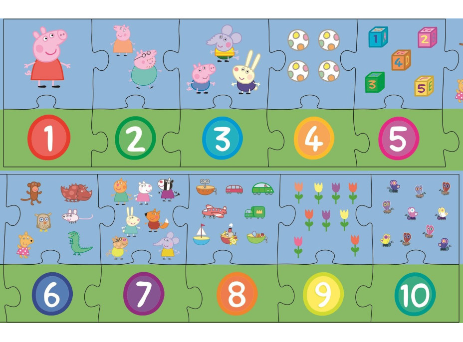 TREFL Vzdělávací puzzle Čísla Prasátko Peppa 20 dílků