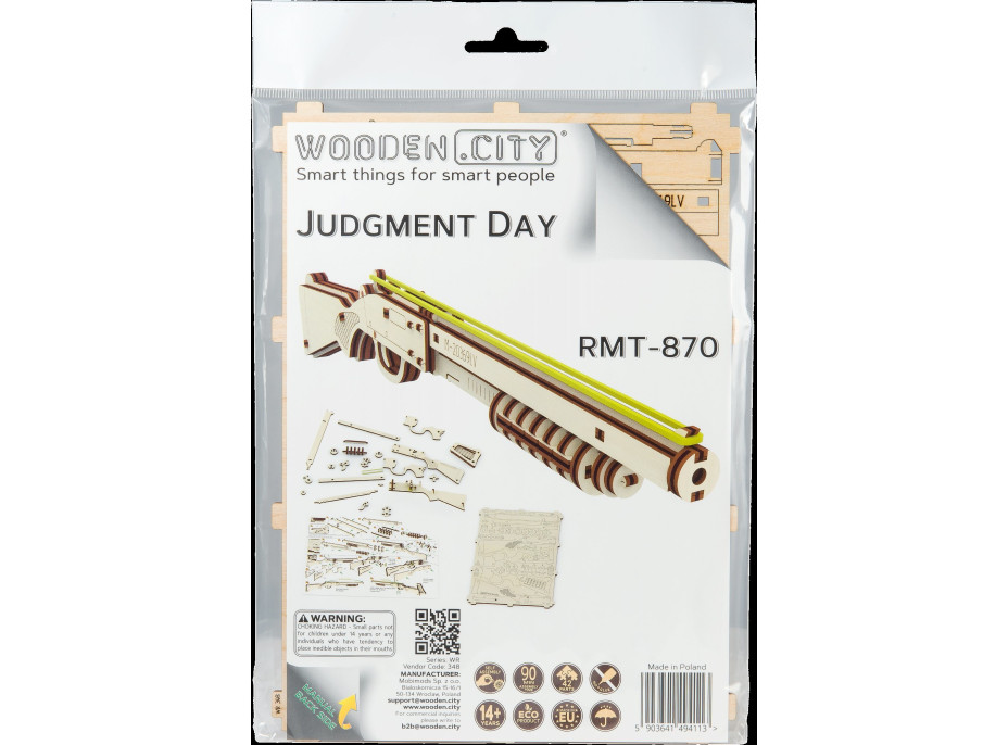 WOODEN CITY 3D puzzle Puška Judgment Day RMT-870, 42 dílů