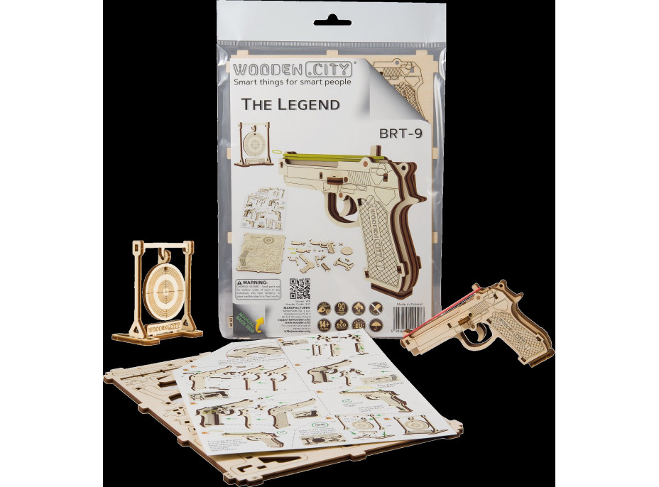 WOODEN CITY 3D puzzle Pistole Legend BRT-9, 31 dílů
