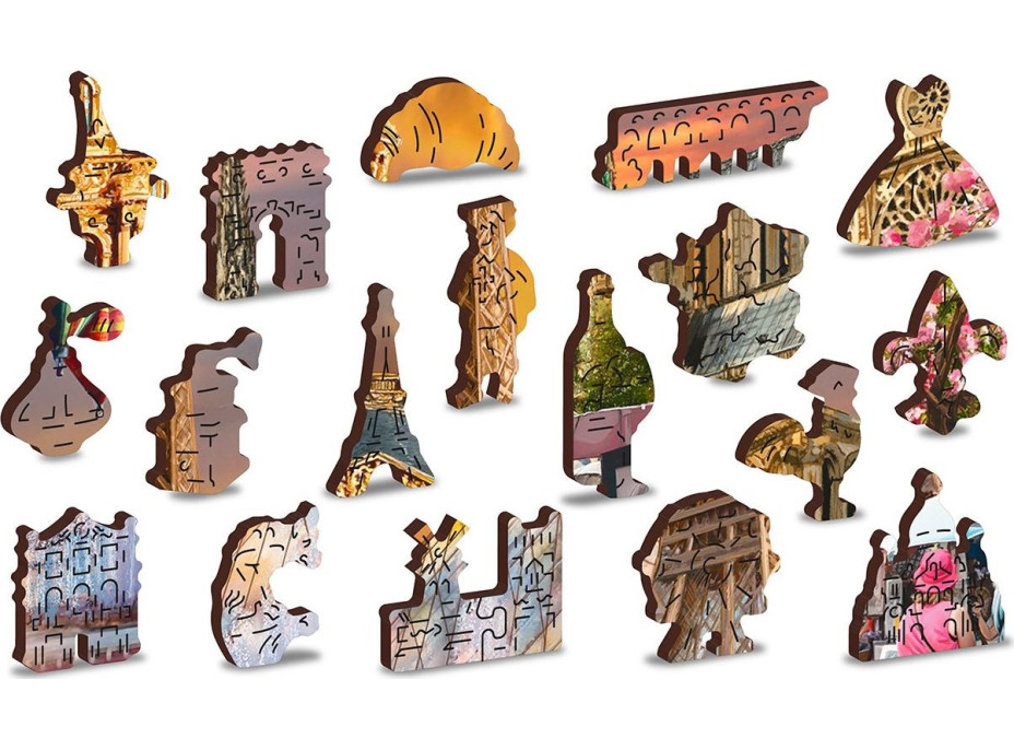 WOODEN CITY Dřevěné puzzle Jaro v Paříži 2v1, 75 dílků EKO