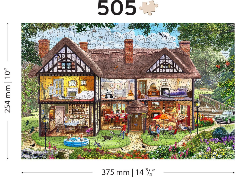 WOODEN CITY Dřevěné puzzle Dům na letní sezónu 2v1, 505 dílků EKO