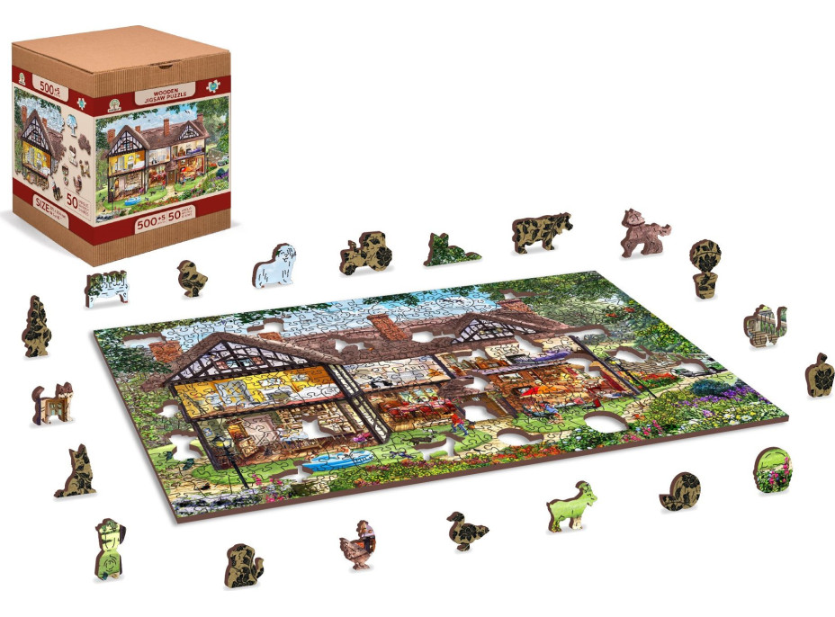 WOODEN CITY Dřevěné puzzle Dům na letní sezónu 2v1, 505 dílků EKO