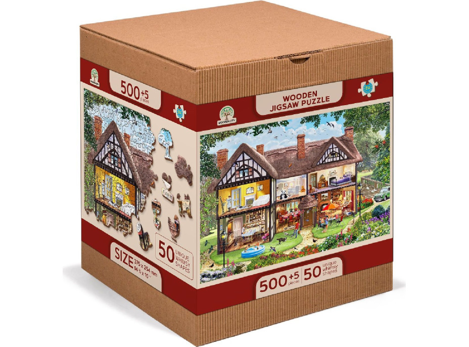 WOODEN CITY Dřevěné puzzle Dům na letní sezónu 2v1, 505 dílků EKO