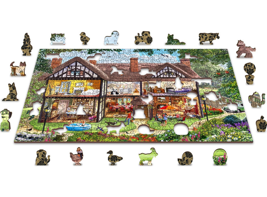 WOODEN CITY Dřevěné puzzle Dům na letní sezónu 2v1, 505 dílků EKO