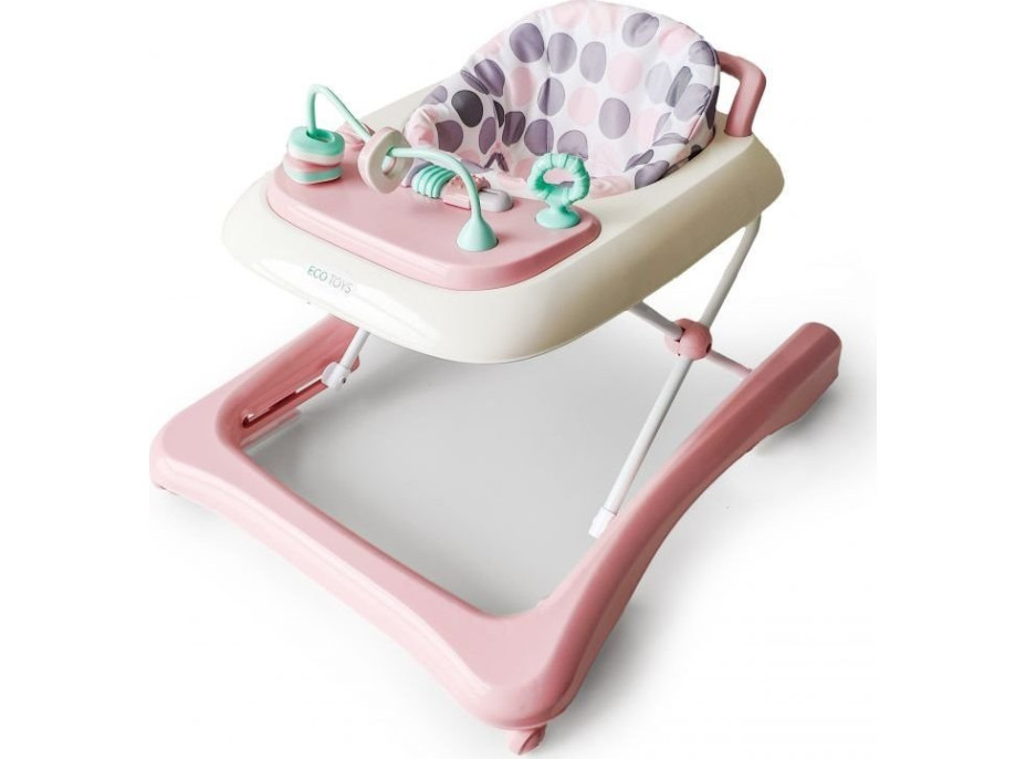 ECOTOYS Chodítko interaktivní růžovobílé
