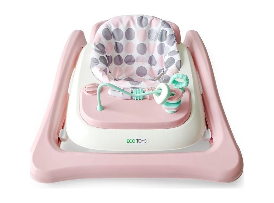 ECOTOYS Chodítko interaktivní růžovobílé