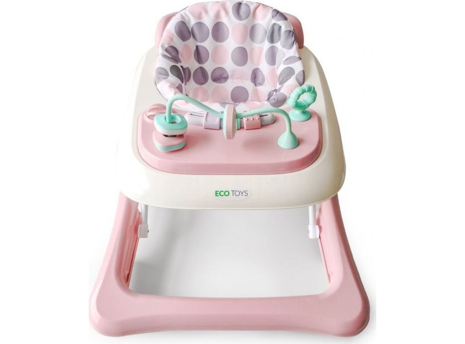 ECOTOYS Chodítko interaktivní růžovobílé