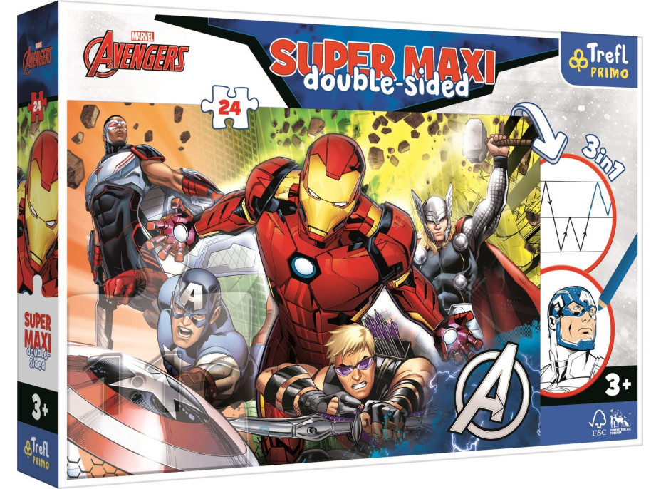 TREFL Oboustranné puzzle Avengers SUPER MAXI 24 dílků