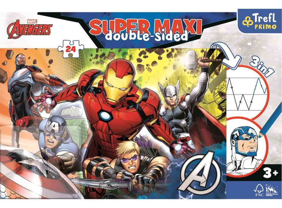 TREFL Oboustranné puzzle Avengers SUPER MAXI 24 dílků