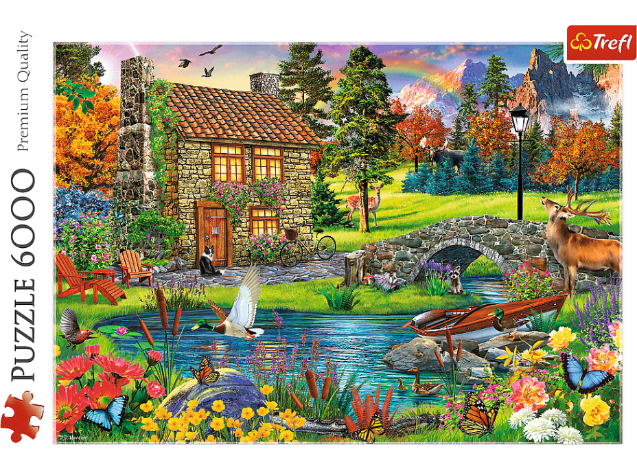 TREFL Puzzle Chata v horách 6000 dílků