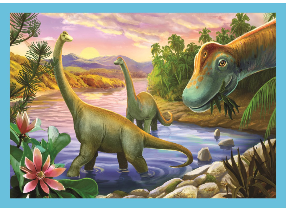 TREFL Puzzle Jedineční dinosauři 4v1 (12,15,20,24 dílků)