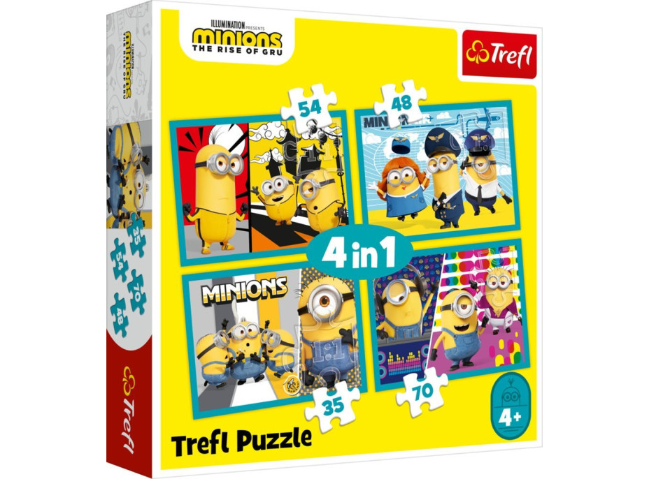 TREFL Puzzle Mimoni 4v1 (35,48,54,70 dílků)