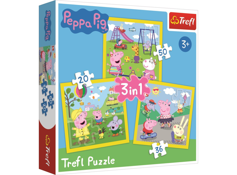 TREFL Puzzle Prasátko Peppa 3v1 (20,36,50 dílků)