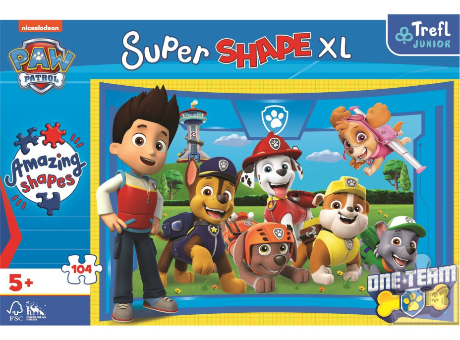 TREFL Puzzle Super Shape XL Tlapková patrola: Štěněcí kamarádi 104 dílků