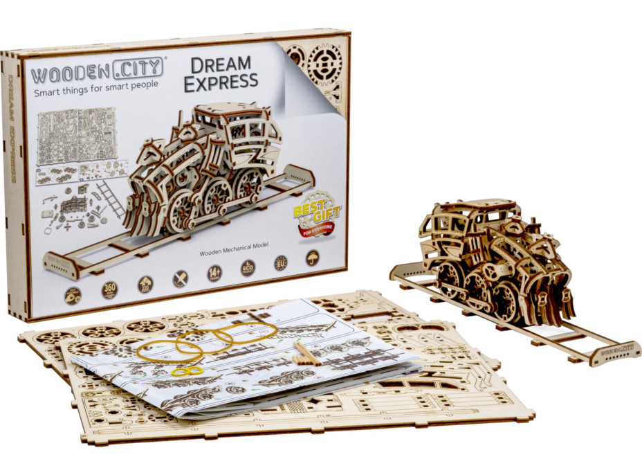 WOODEN CITY 3D puzzle Dream Express s kolejemi 220 dílů