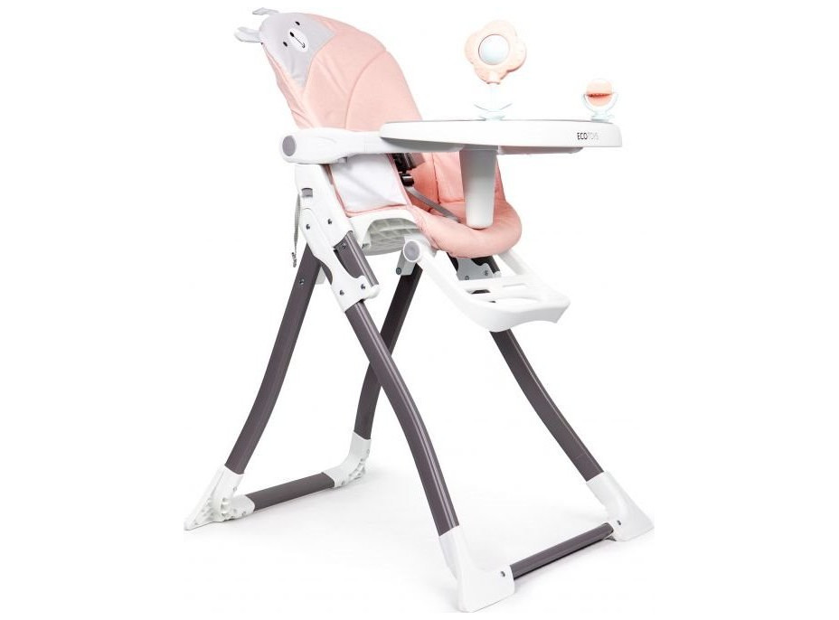 ECOTOYS Jídelní židlička 2v1 růžová
