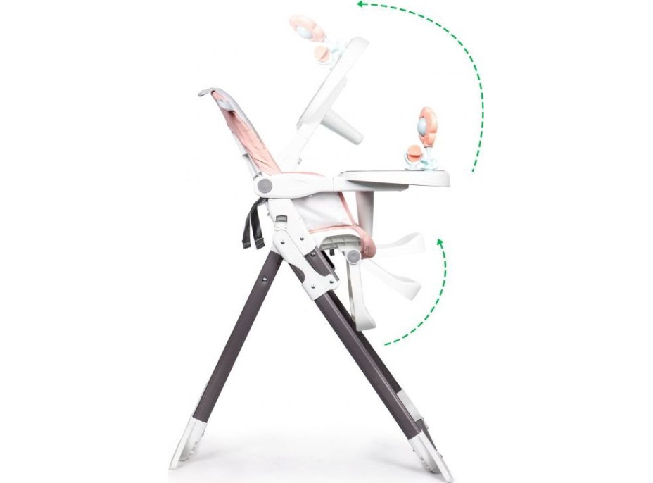 ECOTOYS Jídelní židlička 2v1 růžová
