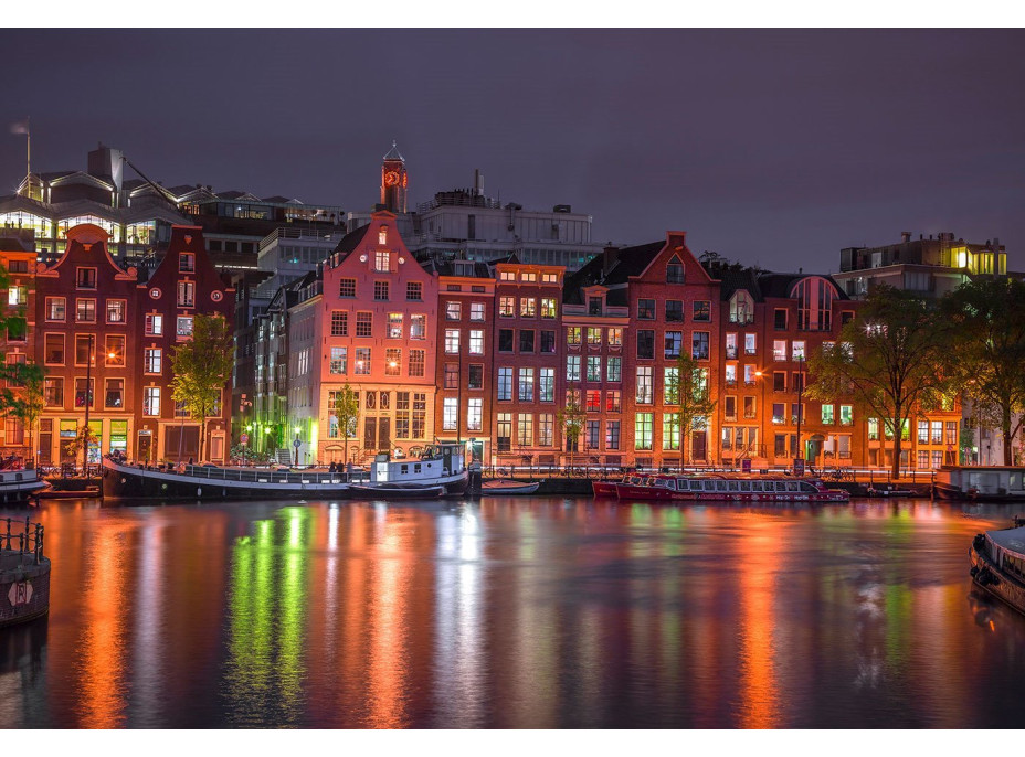 WOODEN CITY Dřevěné puzzle Noční Amsterdam 2v1, 150 dílků EKO