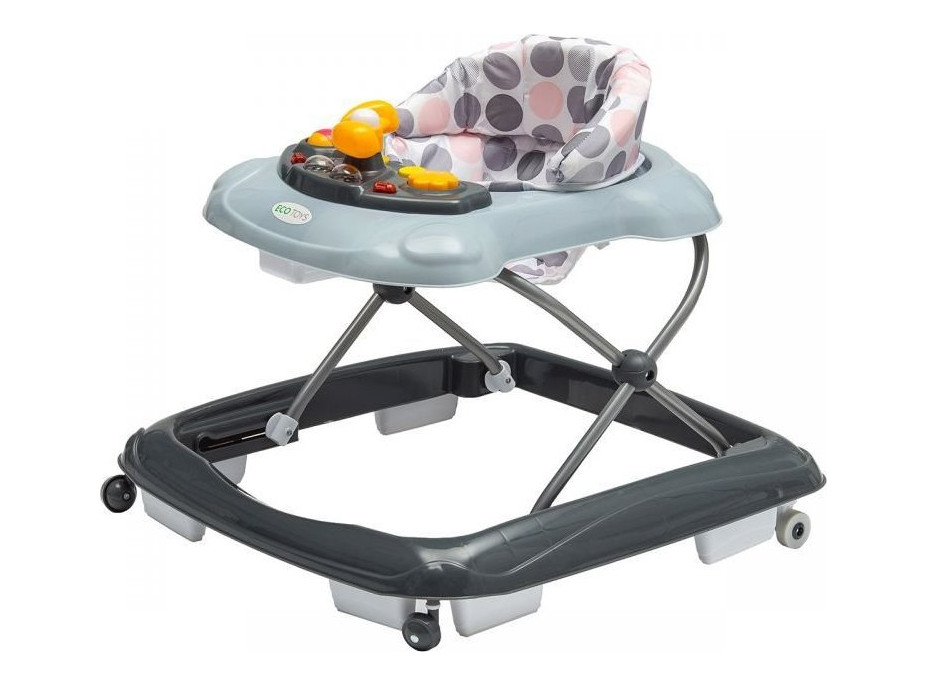 ECOTOYS Chodítko interaktivní růžovo šedé