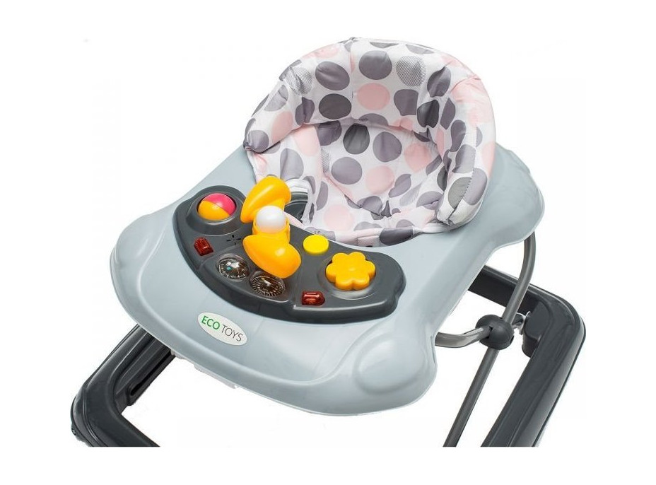 ECOTOYS Chodítko interaktivní růžovo šedé