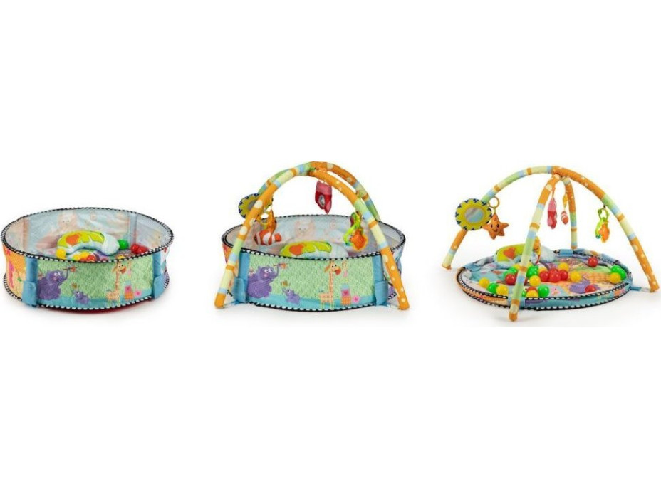 ECOTOYS Interaktivní vzdělávací podložka a suchý bazén 3 v 1