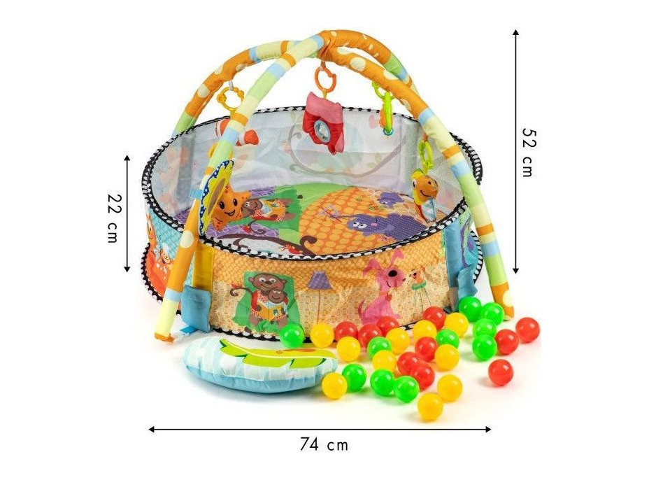 ECOTOYS Interaktivní vzdělávací podložka a suchý bazén 3 v 1