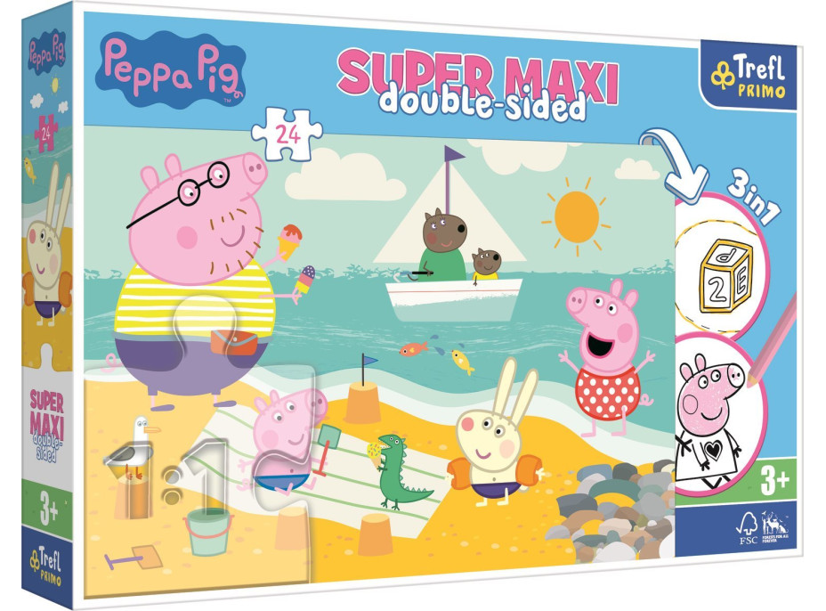 TREFL Oboustranné puzzle Prasátko Peppa SUPER MAXI 24 dílků