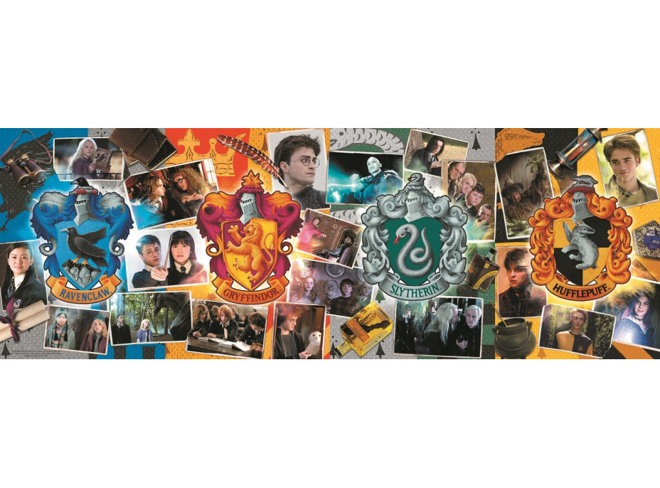 TREFL Panoramatické puzzle Harry Potter: Čtyři bradavické koleje 1000 dílků