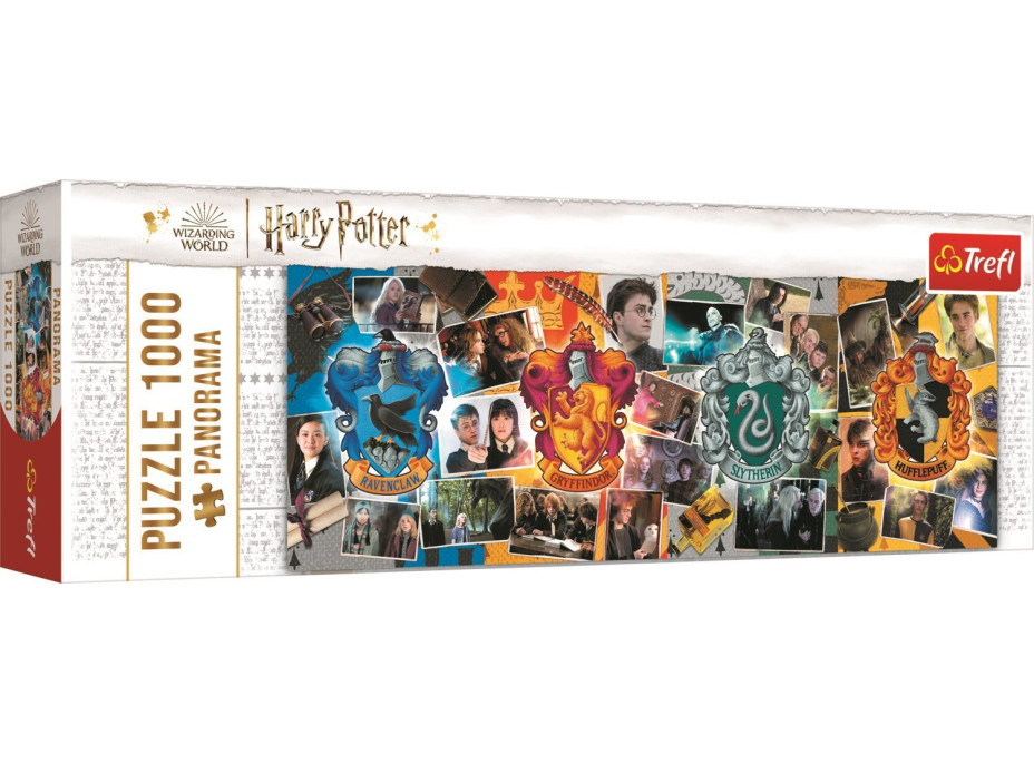 TREFL Panoramatické puzzle Harry Potter: Čtyři bradavické koleje 1000 dílků