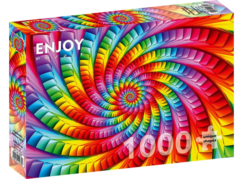 ENJOY Puzzle Duhová psychedelická spirála 1000 dílků