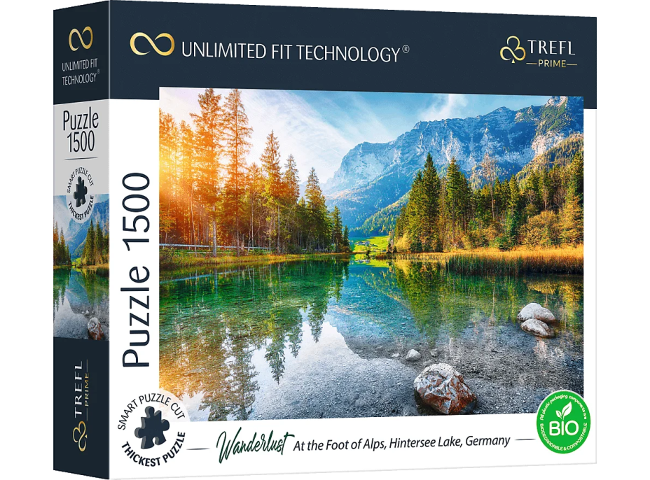 TREFL Puzzle UFT Wanderlust: Na úpatí Alp, Jezero Hintersee, Německo 1500 dílků