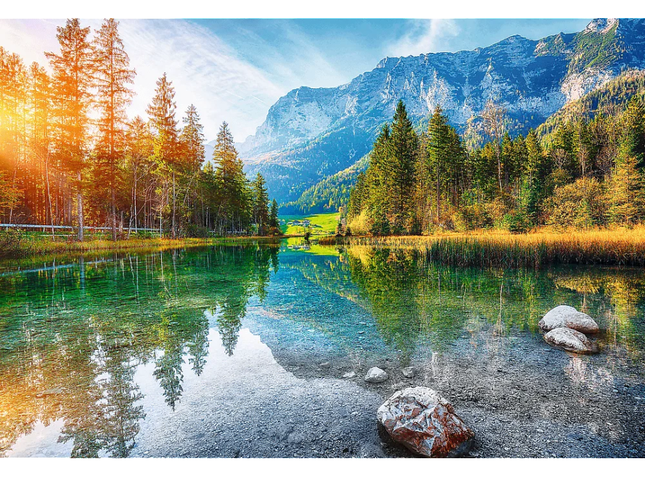 TREFL Puzzle UFT Wanderlust: Na úpatí Alp, Jezero Hintersee, Německo 1500 dílků