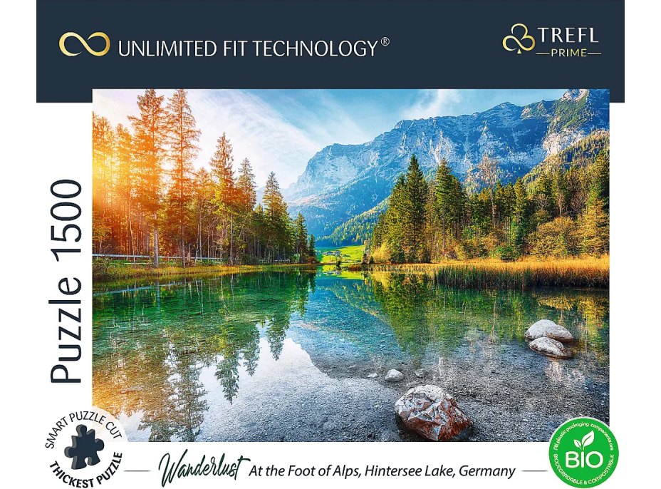 TREFL Puzzle UFT Wanderlust: Na úpatí Alp, Jezero Hintersee, Německo 1500 dílků