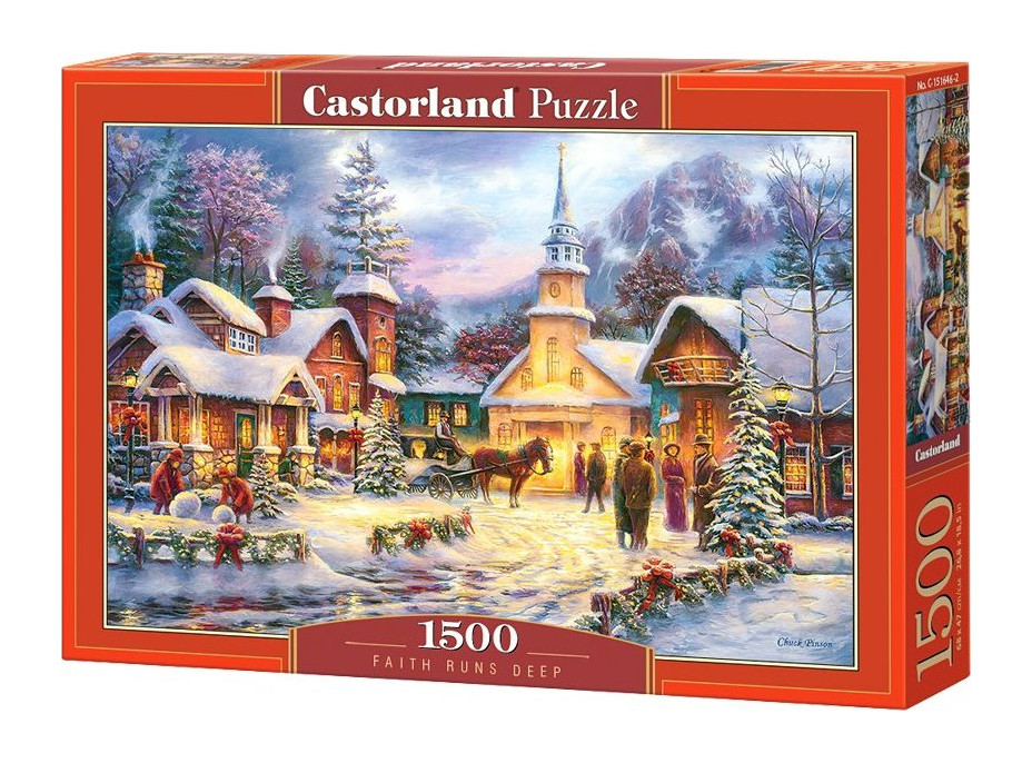 CASTORLAND Puzzle Zasněžená vánoční vesnička 1500 dílků