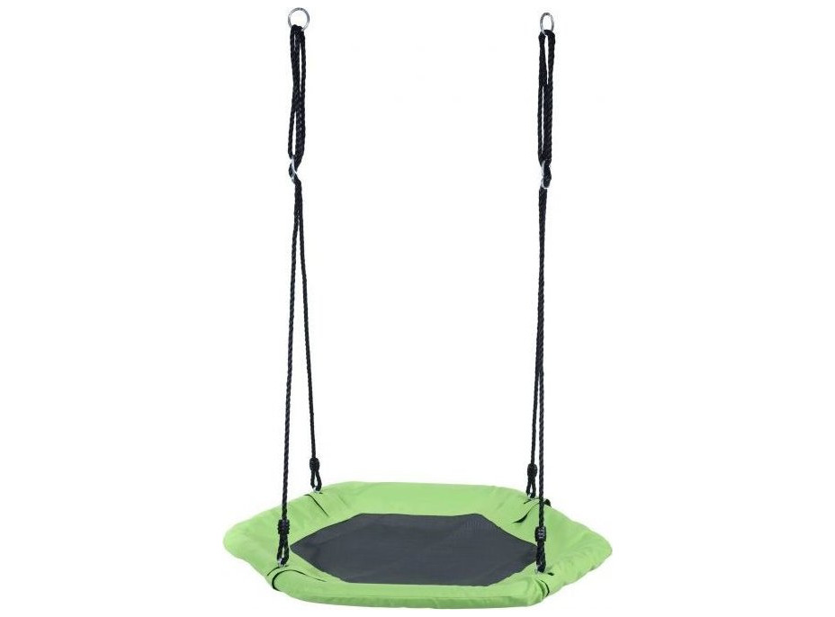 ECOTOYS Šestihranná houpačka Čapí hnízdo Zelená (průměr 92 cm)
