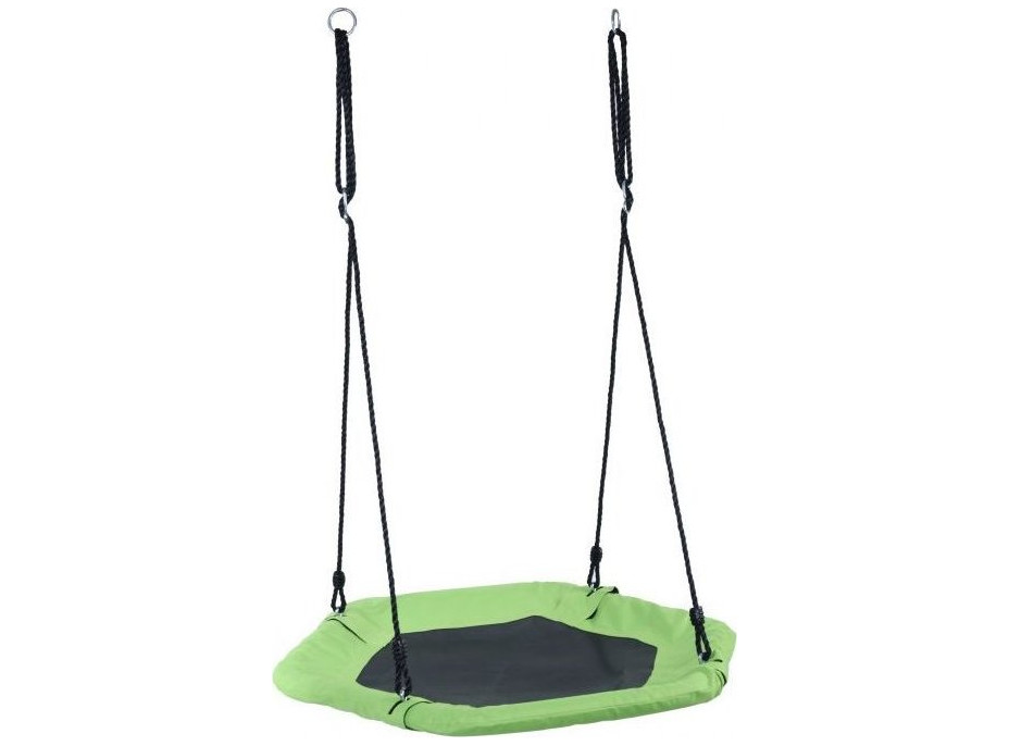ECOTOYS Šestihranná houpačka Čapí hnízdo Zelená (průměr 92 cm)