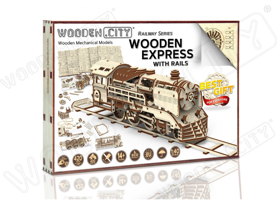 WOODEN CITY 3D puzzle Express s kolejemi 400 dílů