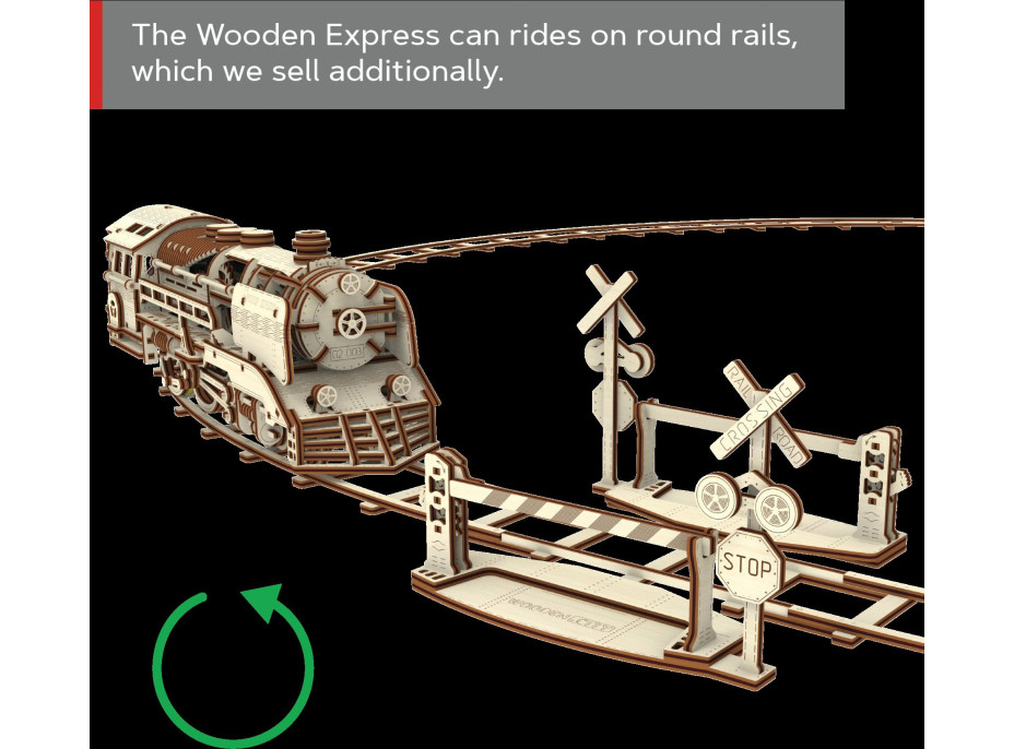 WOODEN CITY 3D puzzle Express s kolejemi 400 dílů