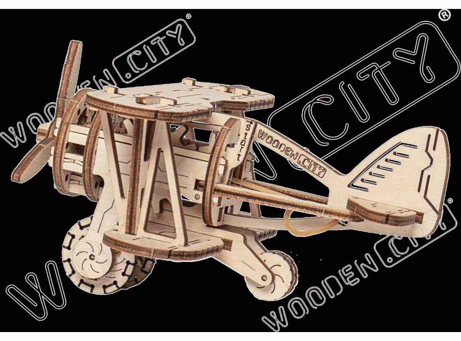 WOODEN CITY 3D puzzle Dvouplošník 63 dílů