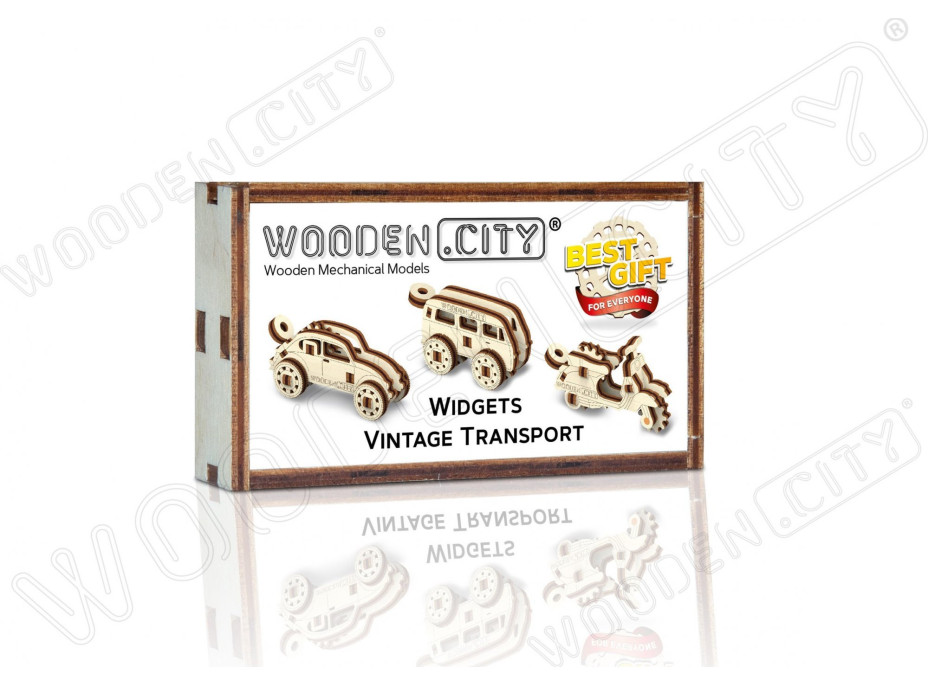 WOODEN CITY 3D puzzle mini sada Widgets: Historická vozidla 35 dílků