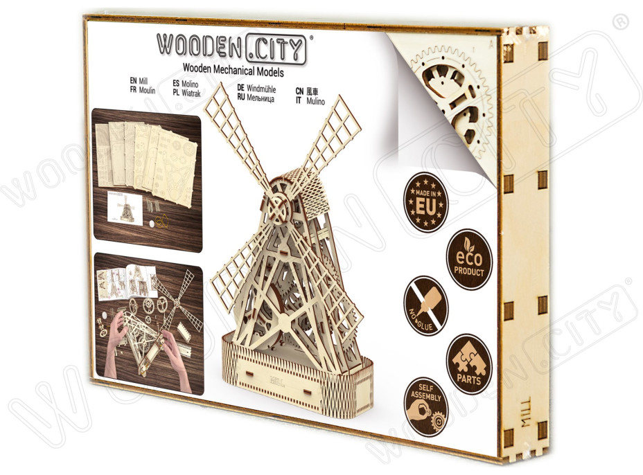 WOODEN CITY 3D puzzle Mlýn 222 dílů