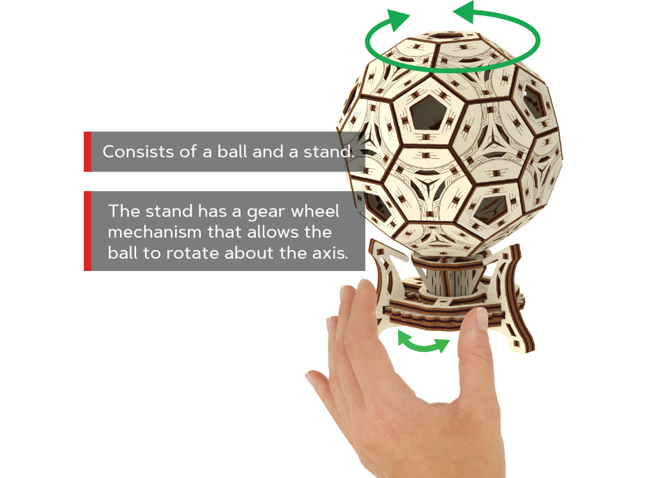WOODEN CITY 3D puzzle Multifunkční organizér - Fotbalový míč 175 dílů