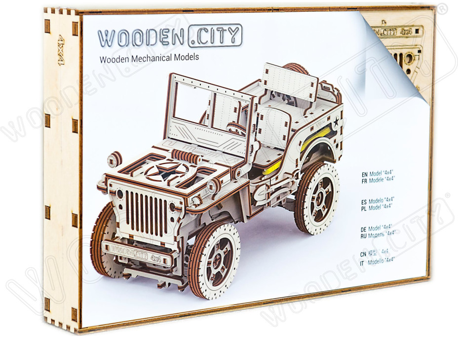 WOODEN CITY 3D puzzle Terénní vůz - džíp 4x4, 570 dílků